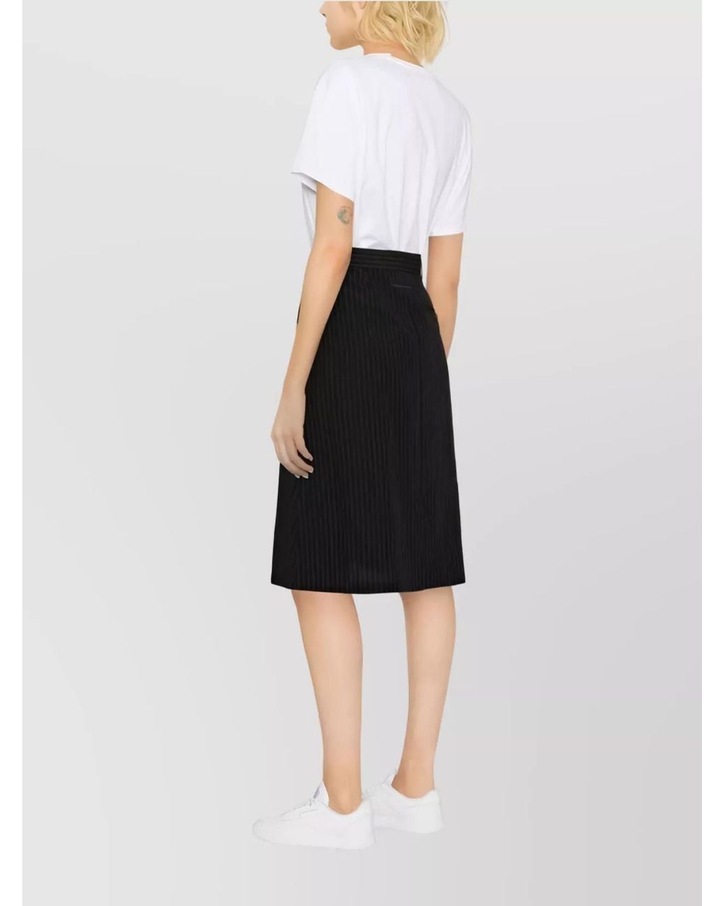 Maison Margiela White Ribbed Cotton Logo T-Shirt