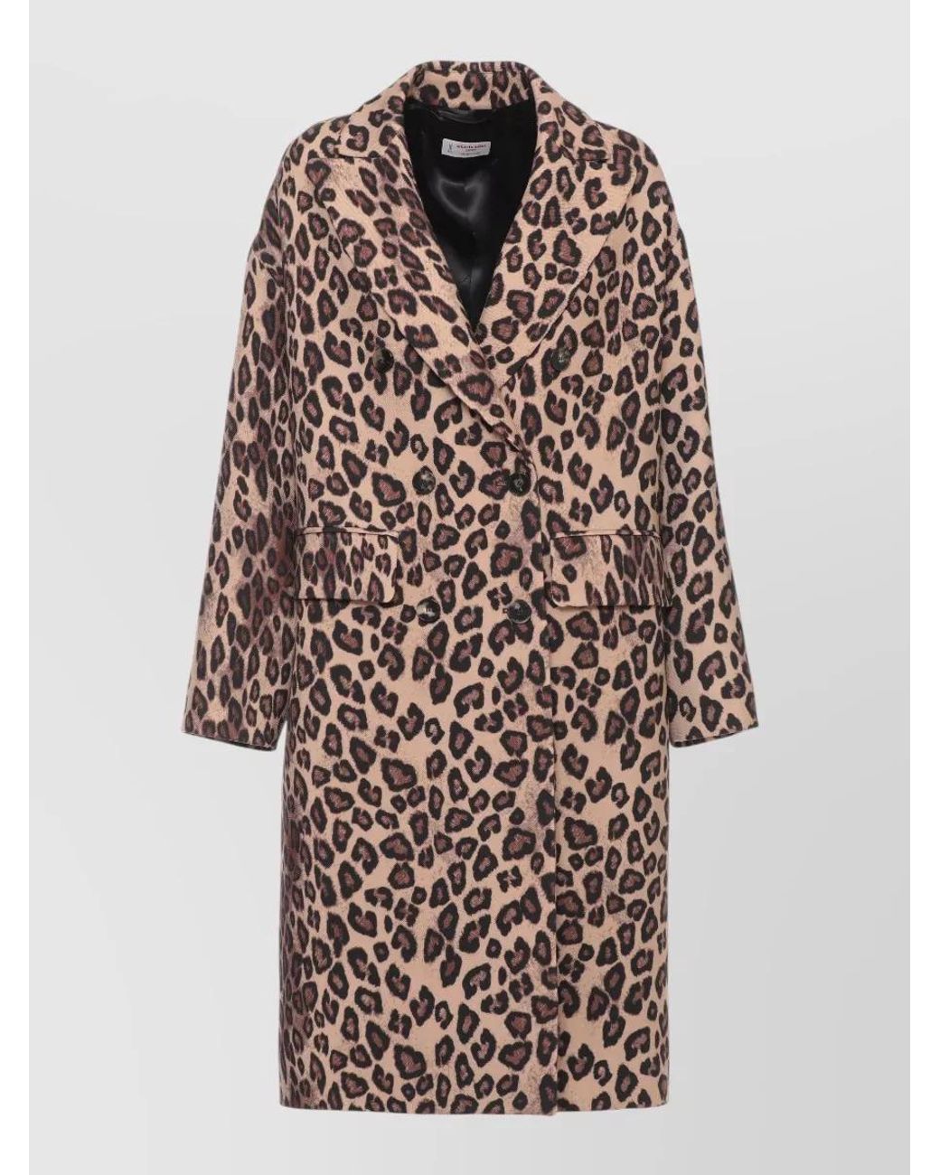 Alberto Biani Multicolor Virgin Wool Animal Print Long Coat