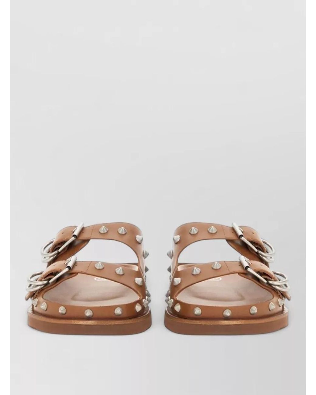 Ash Natural Leather Slides