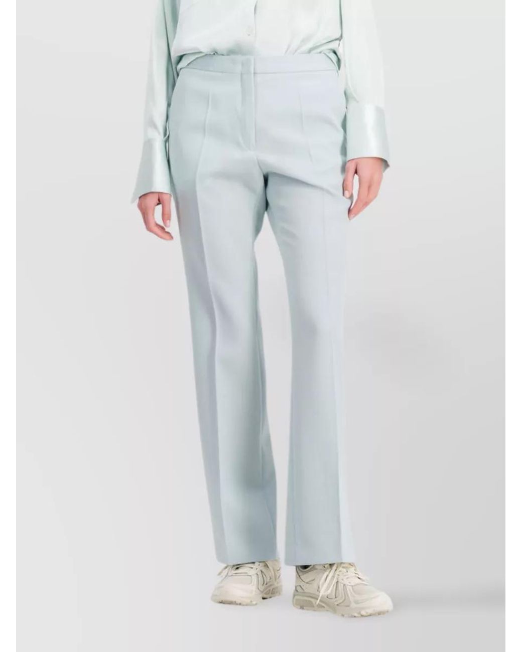Jil Sander White Wool Tailored Trousers