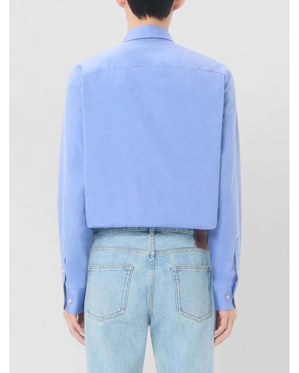 Valentino Garavani Blue Cotton Oxford Shirt for men