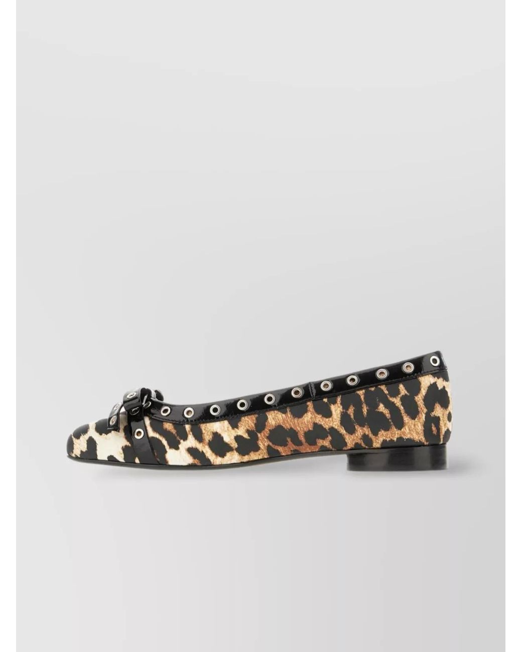 Ganni Metallic Printed Ballerina Shoes