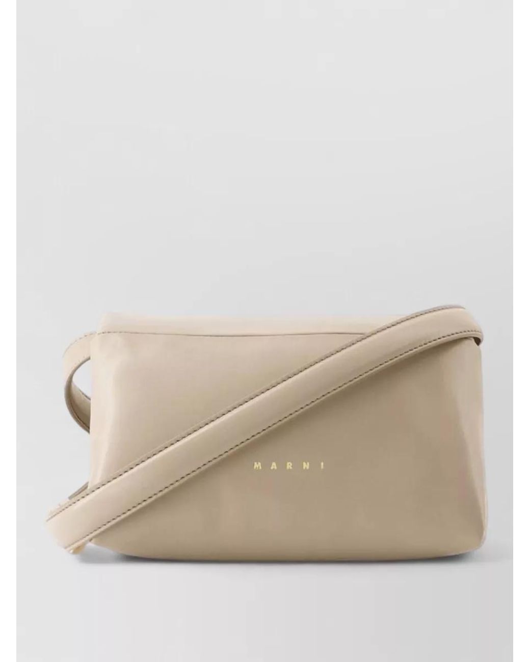 Marni Natural Prisma Small Leather Shoulder Bag