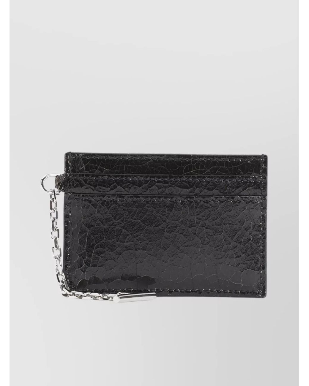 McQueen Black Leather Card Holder for men