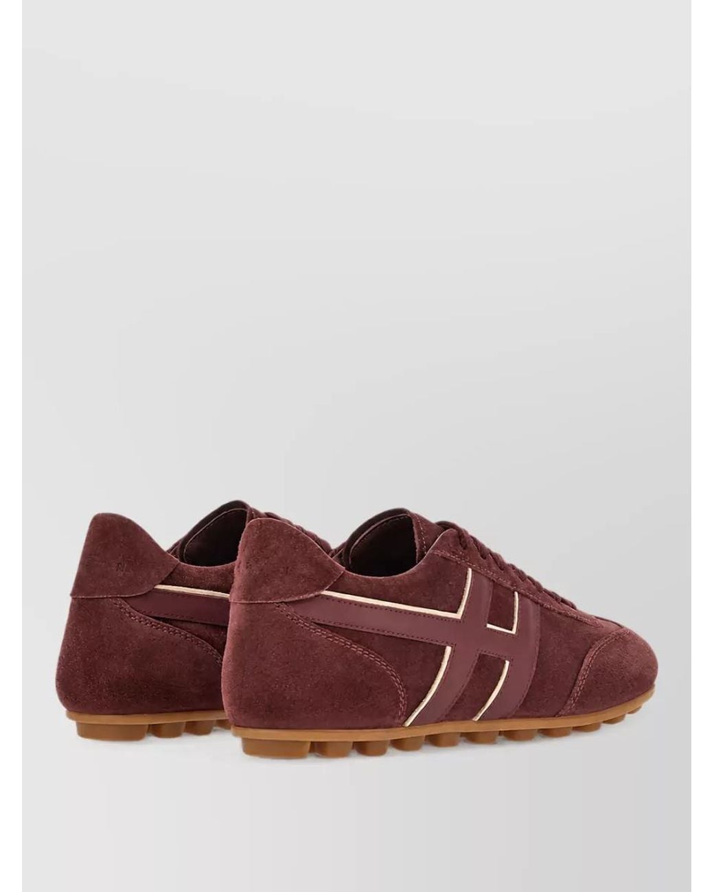 Hogan Brown Leather Lace-Up Sneakers