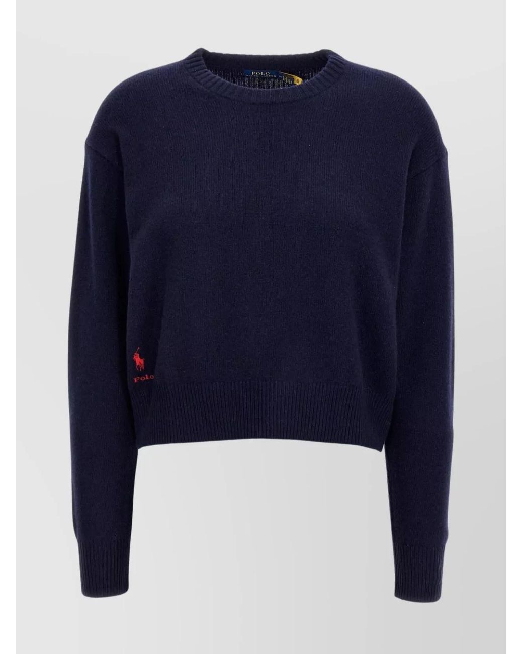 Polo Ralph Lauren Blue Cashmere-Blend Crew-Neck Long-Sleeve Jumper