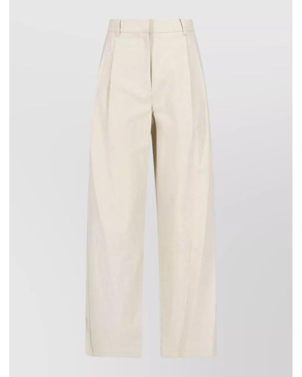DUNST Natural Straight-Leg Wide-Leg Trousers