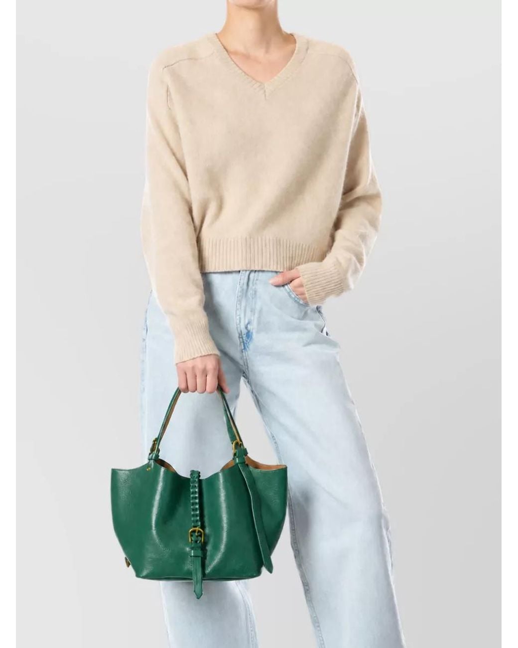 Jérôme Dreyfuss Green Leather Tote Bag
