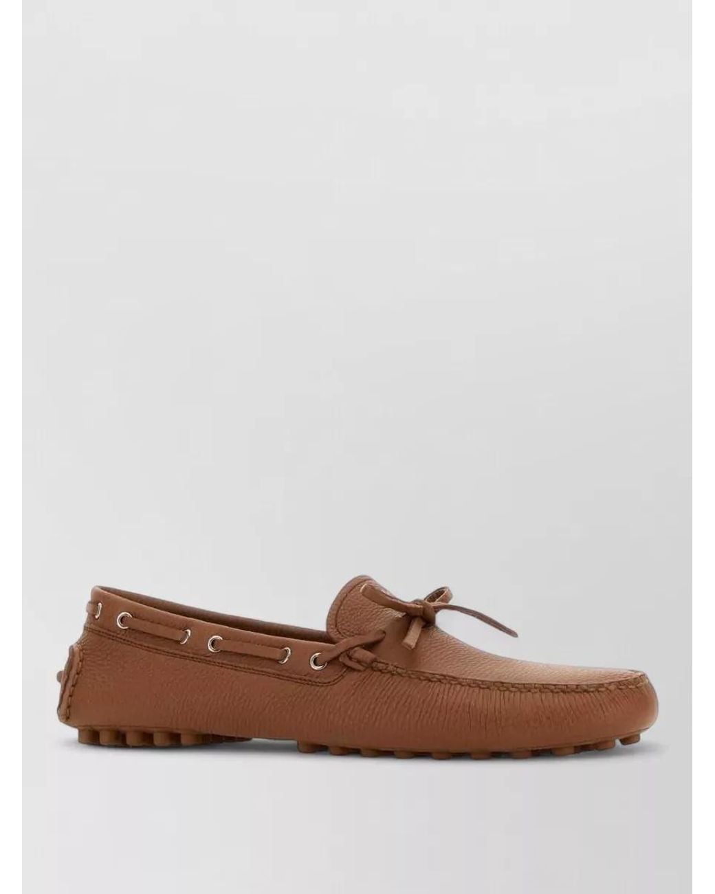 Prada Brown Leather Loafers for men
