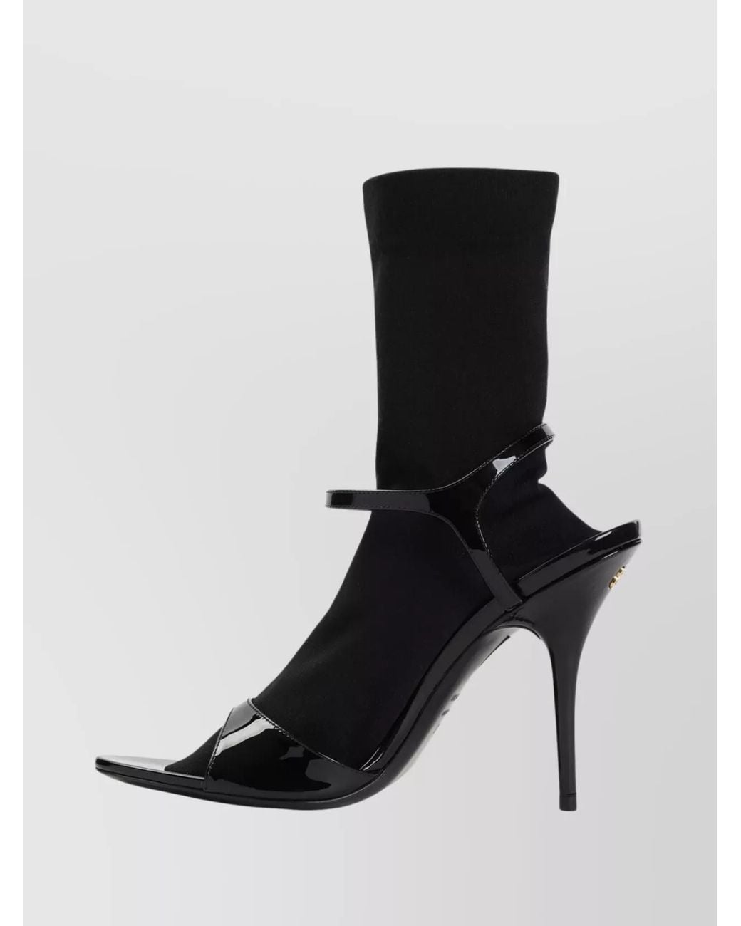 Balenciaga Black Leather Sock Sandals