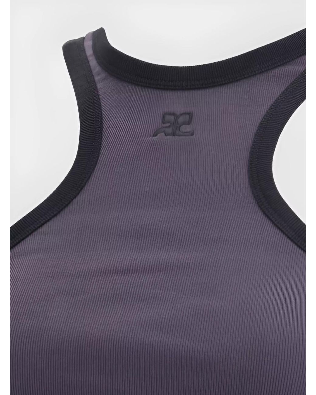 Courreges Purple Cotton Sleeveless Racerback Mini Dress