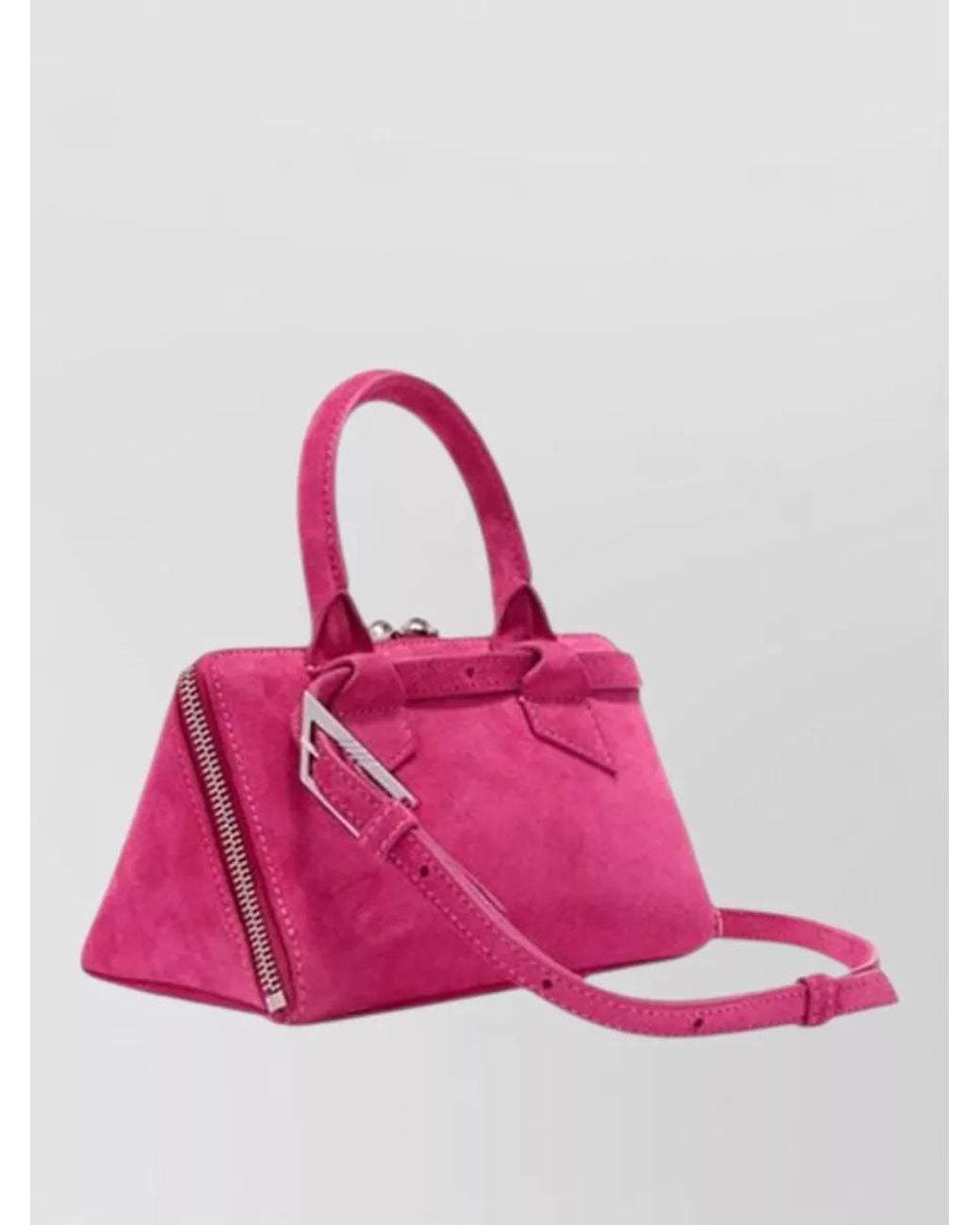 The Attico Pink Friday Mini Suede Top-Handle Bag