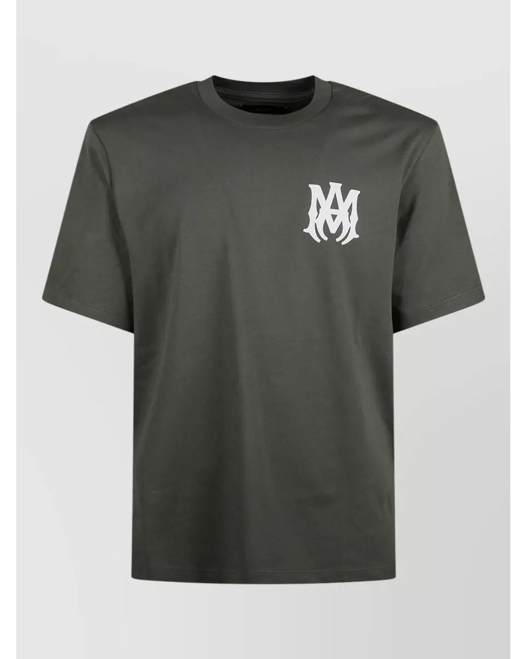 Amiri Green Cotton Logo-Detail Short-Sleeve Crew-Neck T-Shirt for men