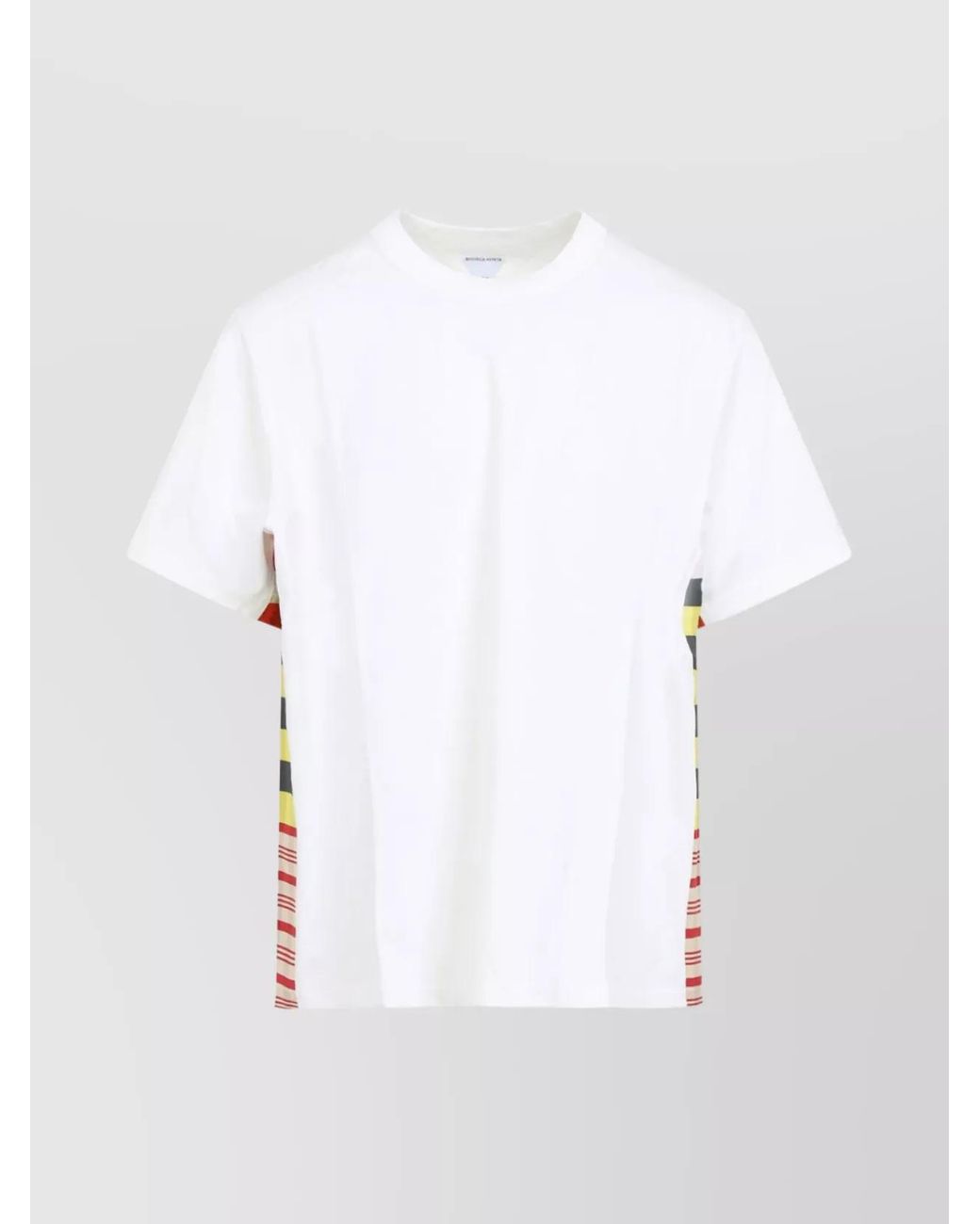 Bottega Veneta White Silk-Blend Checked T-Shirt for men
