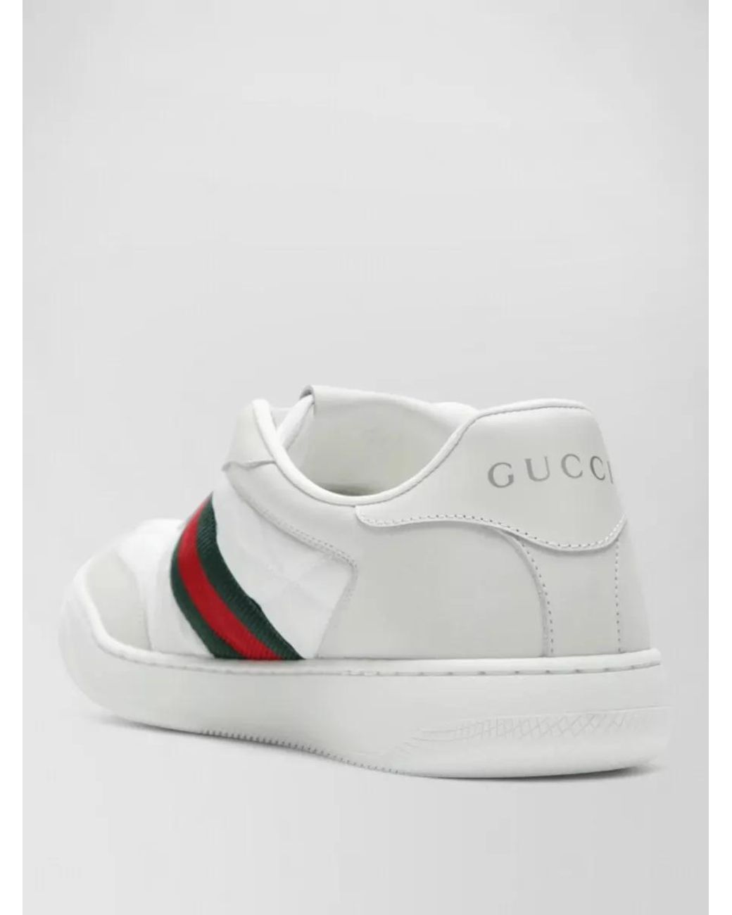 Gucci White Nylon Low-Top Sneakers