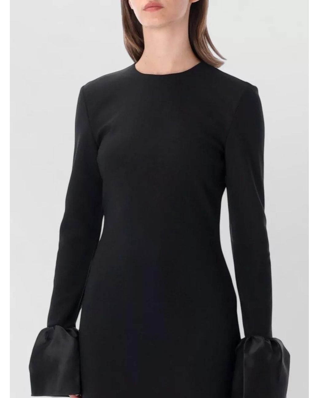 ROTATE BIRGER CHRISTENSEN Black Frill-Sleeve Mini Dress