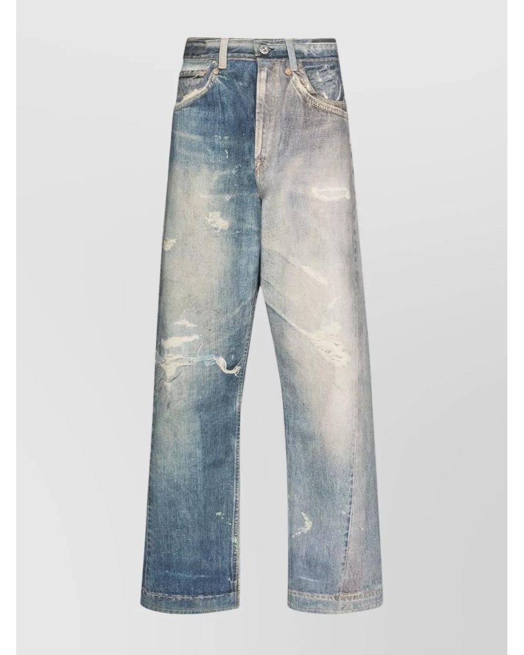 Our Legacy Blue Denim Distressed Wide-Leg Jeans for men