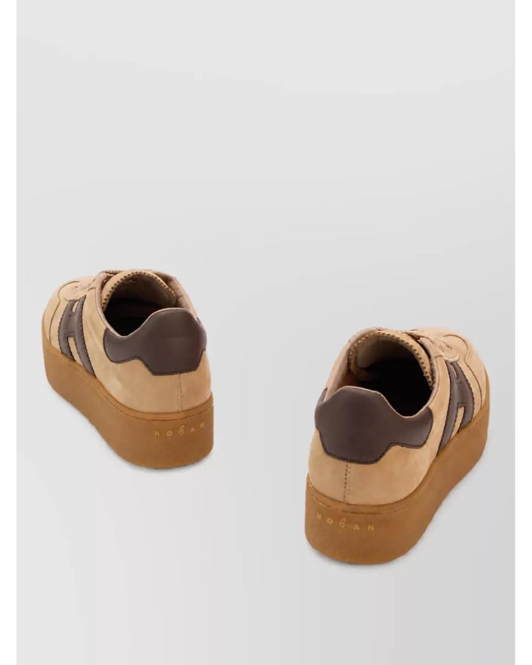 Hogan Natural Leather Lace-Up Sneakers