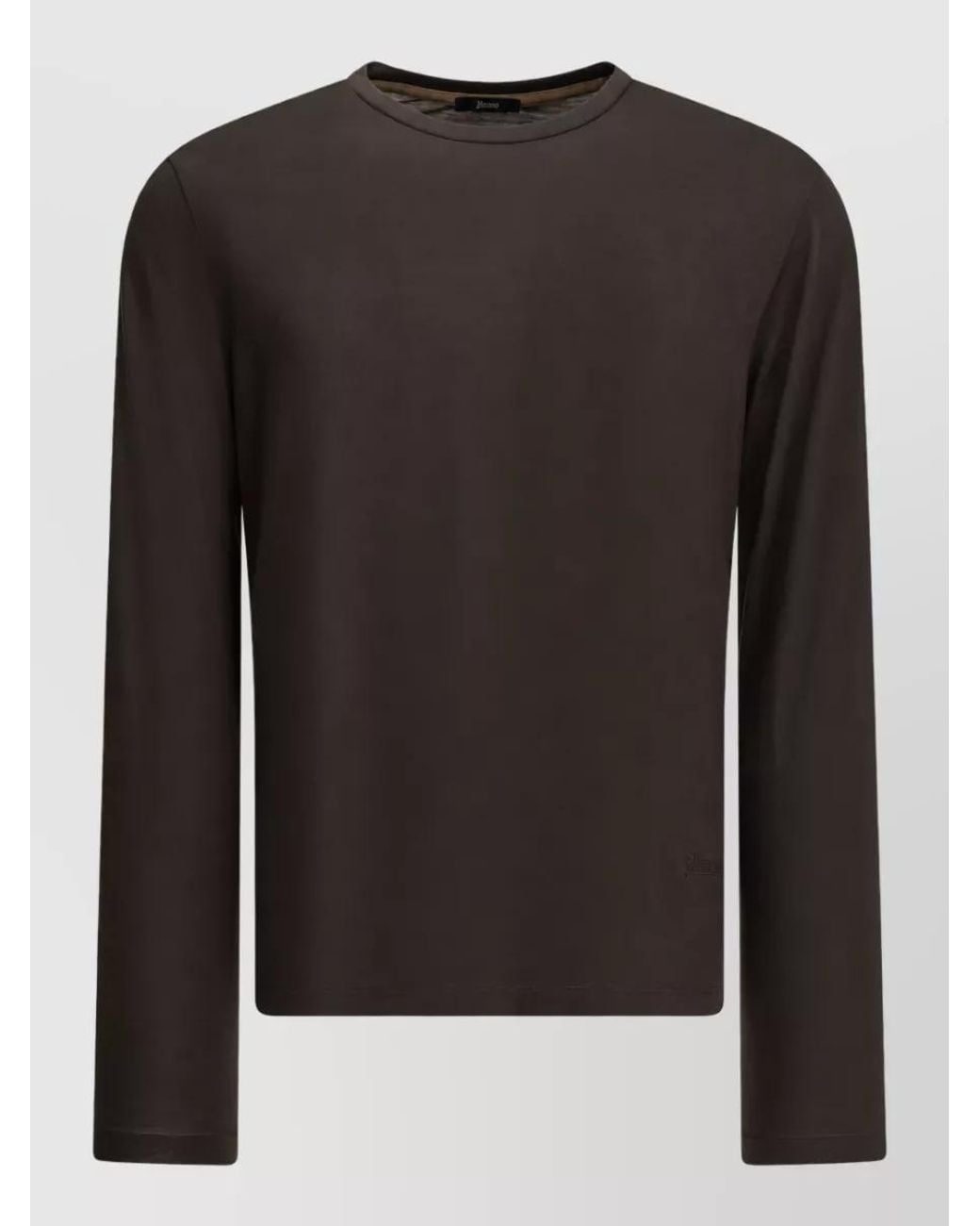 Herno Black Wool Round-Neck T-Shirt for men
