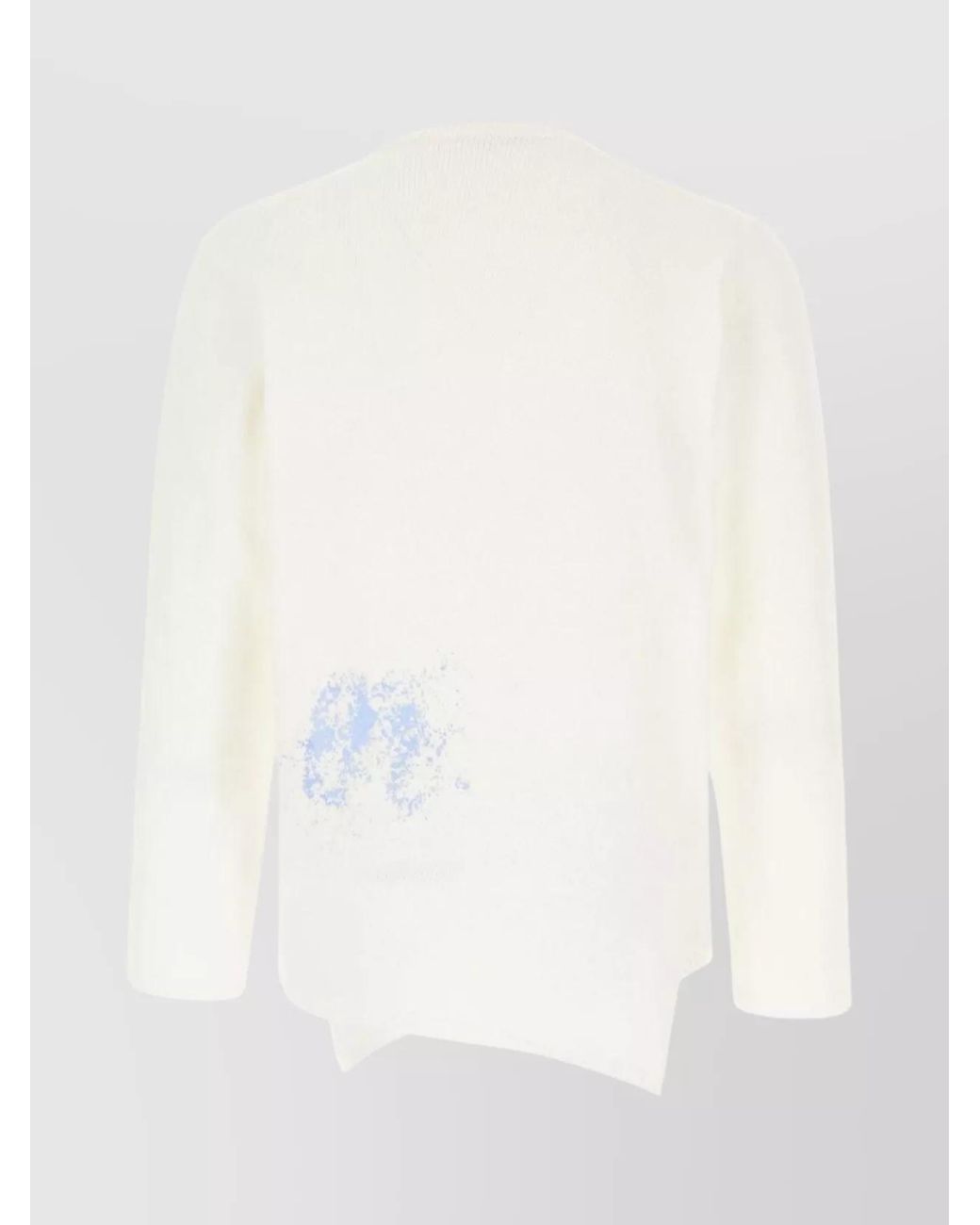 Comme des Garçons White Ribbed Asymmetric Sweater for men