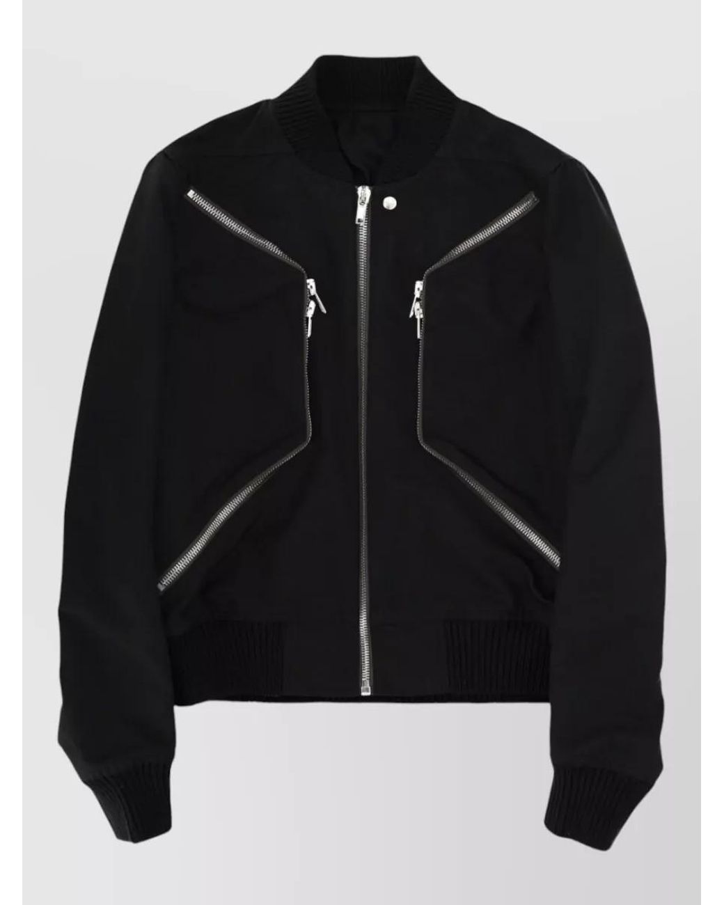Rick Owens Black Ribbed Cotton-Blend Bomber Jacket for men