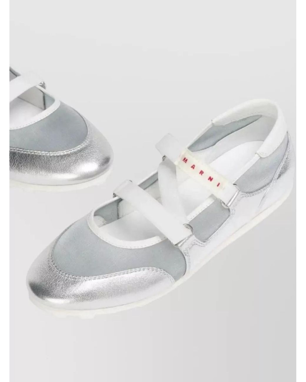 Marni White Mesh And Leather Ballerina Shoes