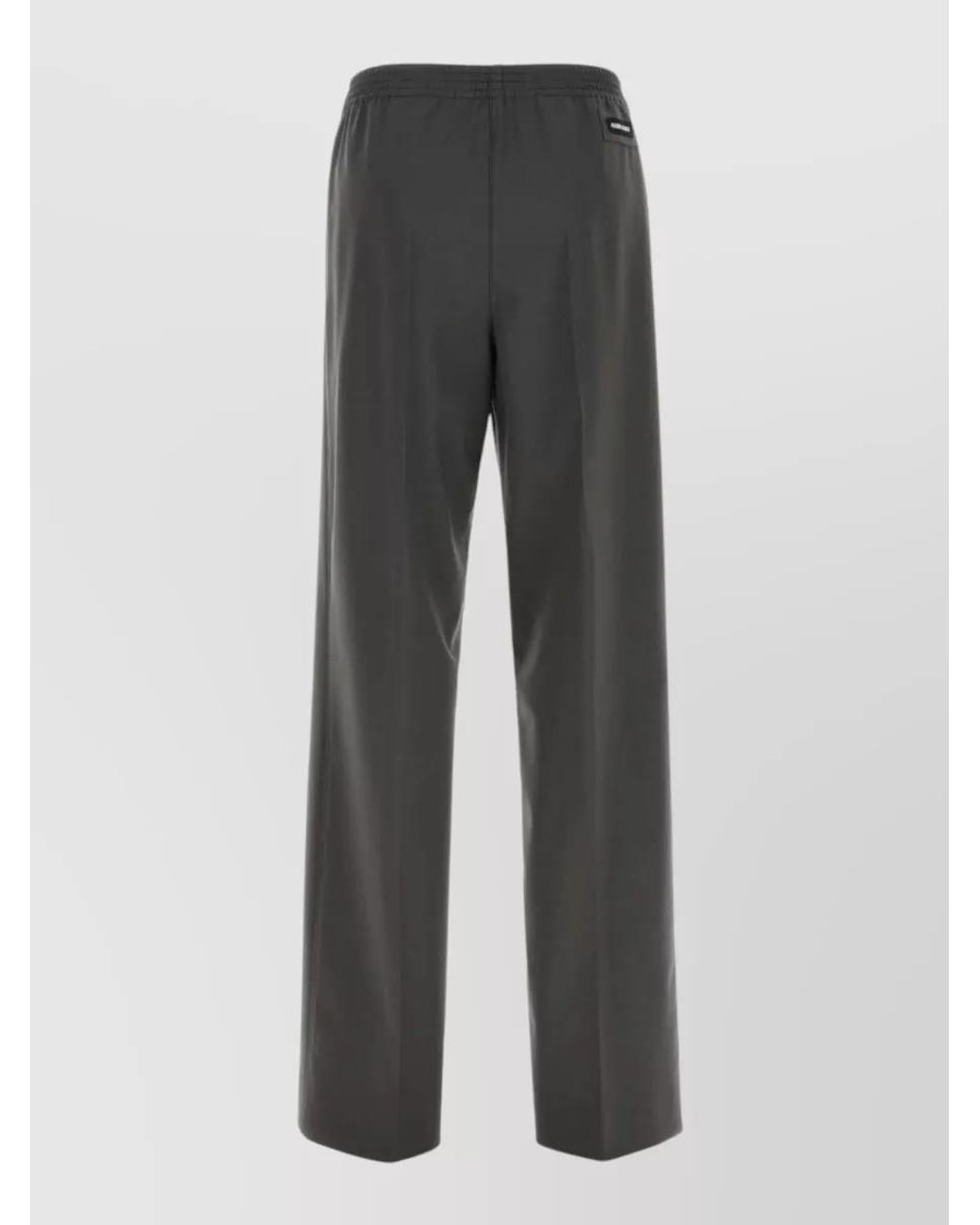 Miu Miu Gray Virgin Wool Straight-Leg Trousers