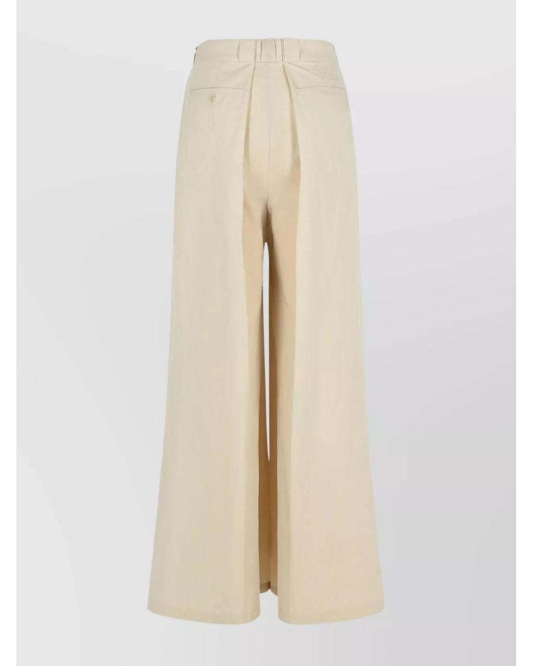 Maison Margiela Natural Pleated Wide-Leg Trousers