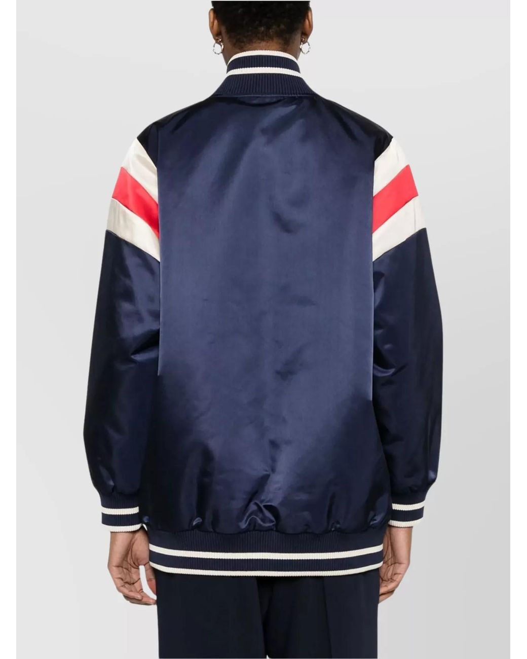 P.A.R.O.S.H. Blue Ribbed Bomber Jacket