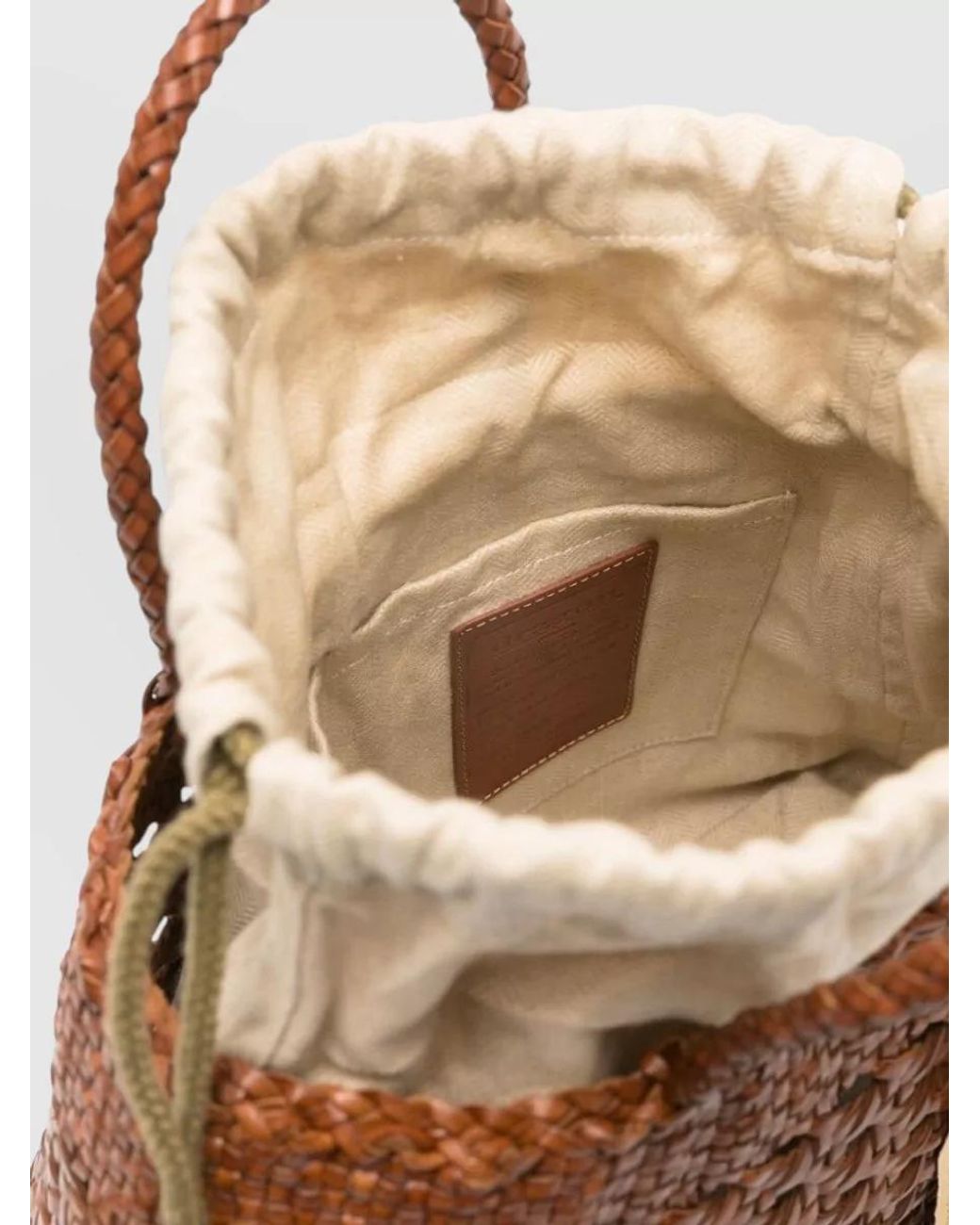 Dragon Diffusion Brown Hand Woven Bucket Bag