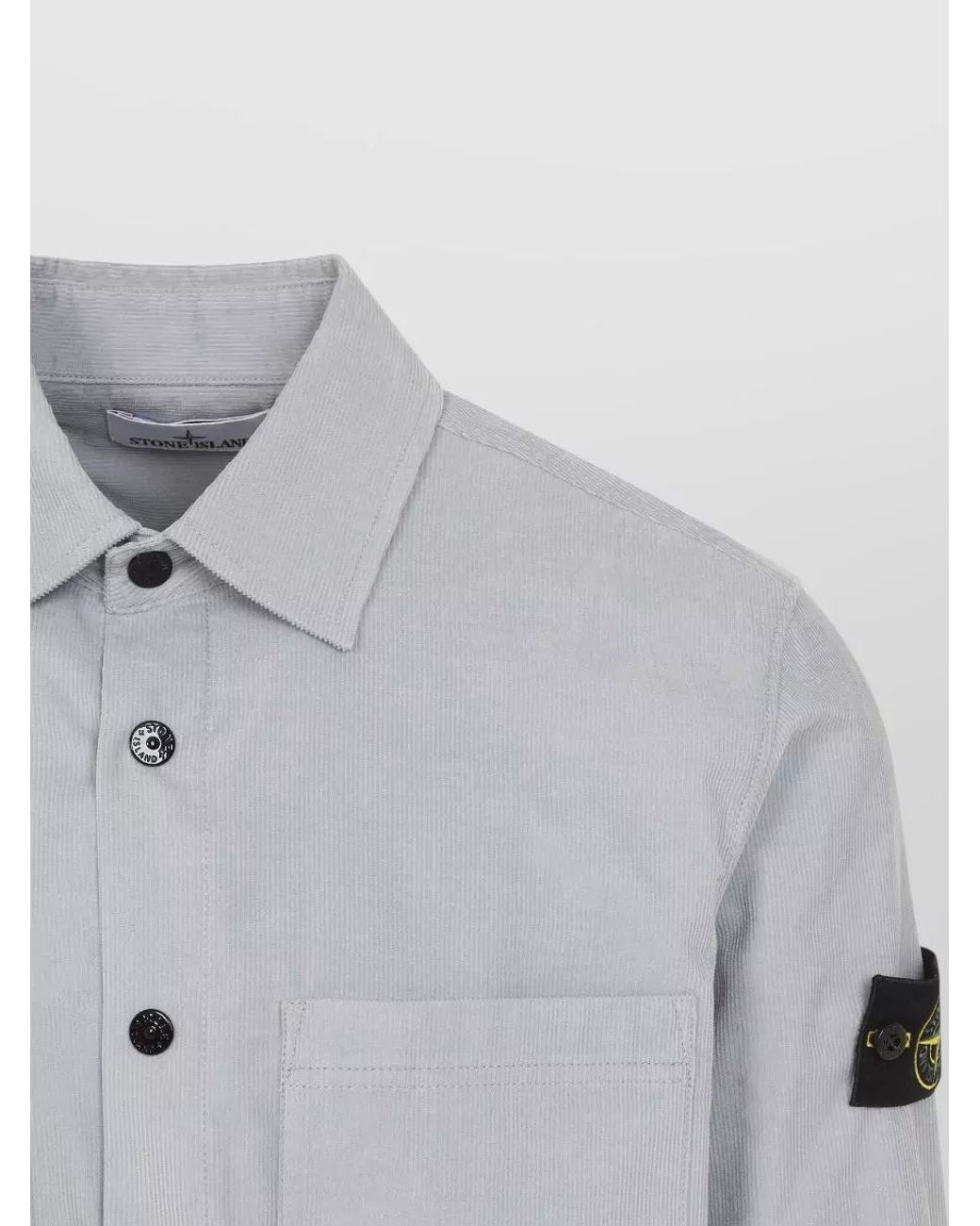Stone Island Blue Corduroy Shirt Jacket for men