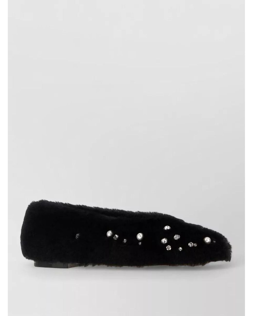 Jimmy Choo Black Fur Leather Loafers