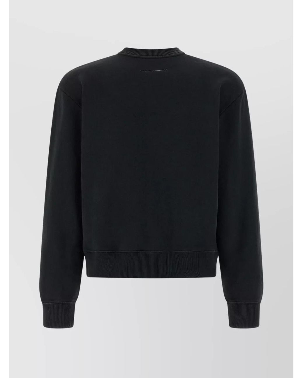 MM6 by Maison Margiela Black Cotton Logo-Patch Sweatshirt