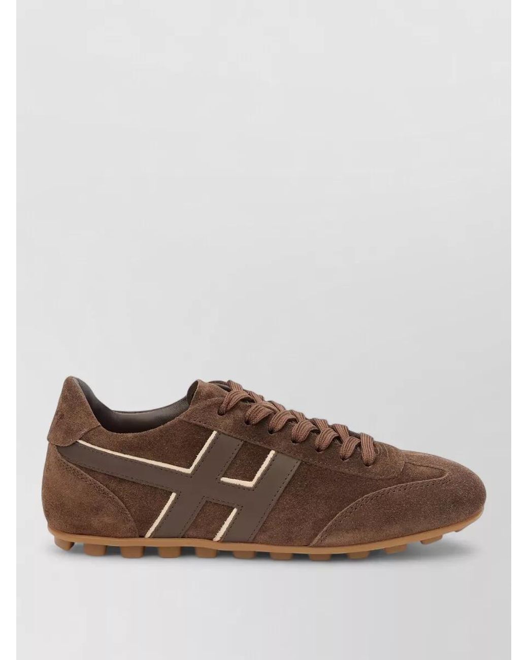 Hogan Brown Suede Lace-Up Sneakers