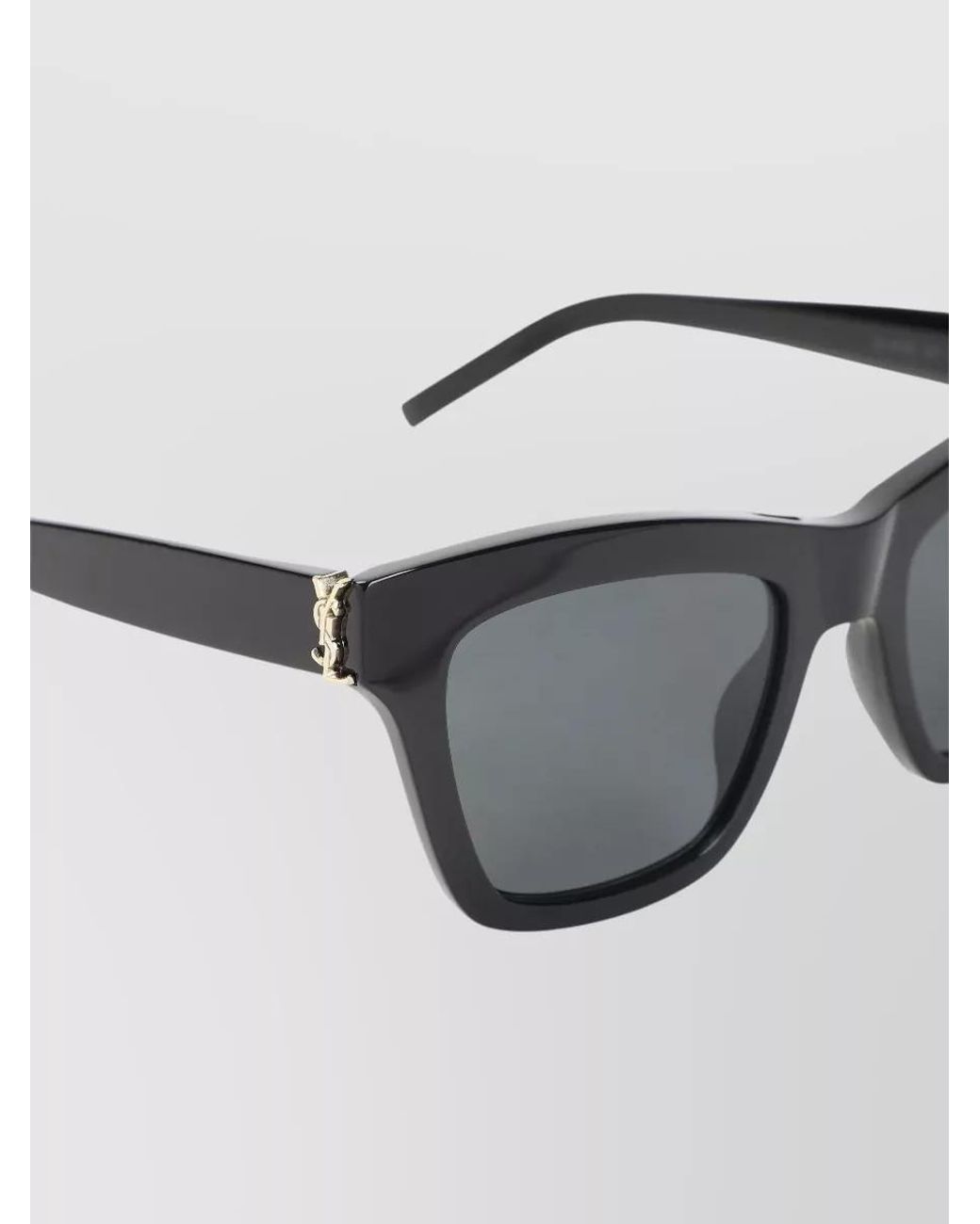 Saint Laurent Gray Acetate Square Sunglasses