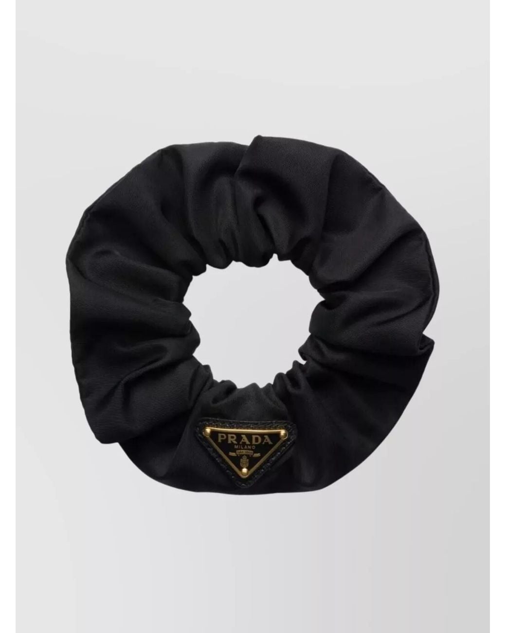 Prada Black Nylon Elastic Hair Accessory Scrunchie