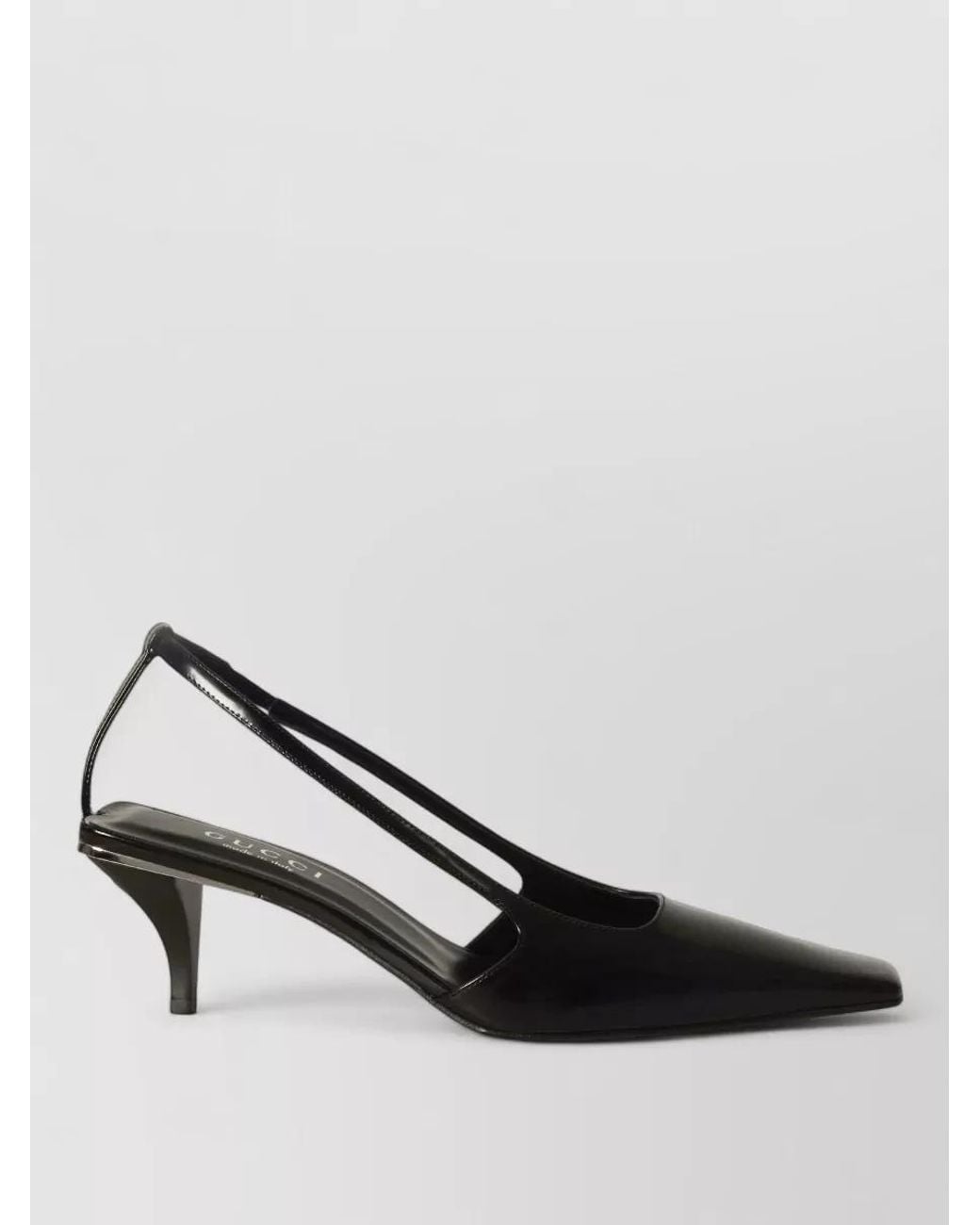 Gucci Black Leather Crystal-Embellished Slingback Pumps