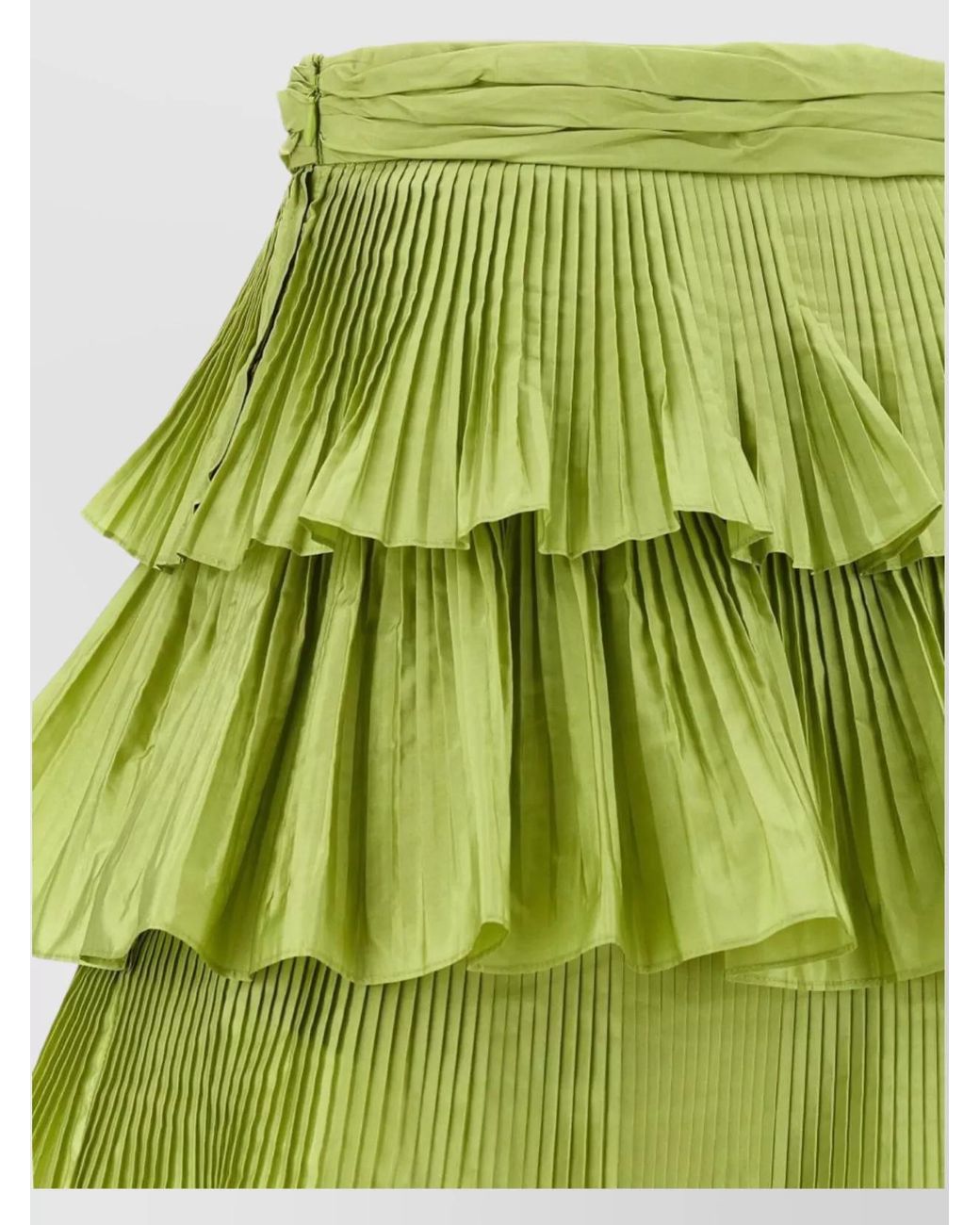 Valentino Garavani Green Silk Pleated Skirt
