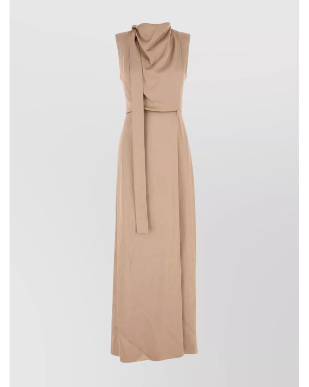 Fendi White Silk Satin Maxi Dress