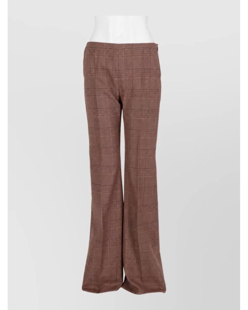 Max Mara Brown Wool Flared Trousers