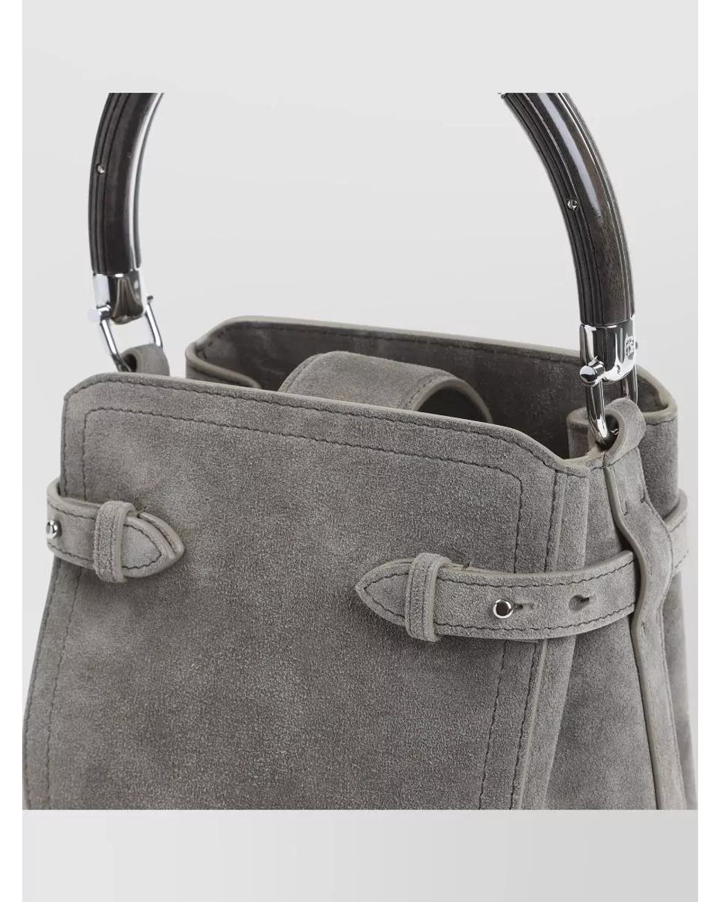 Ralph Lauren Gray Suede Mini Bucket Bag