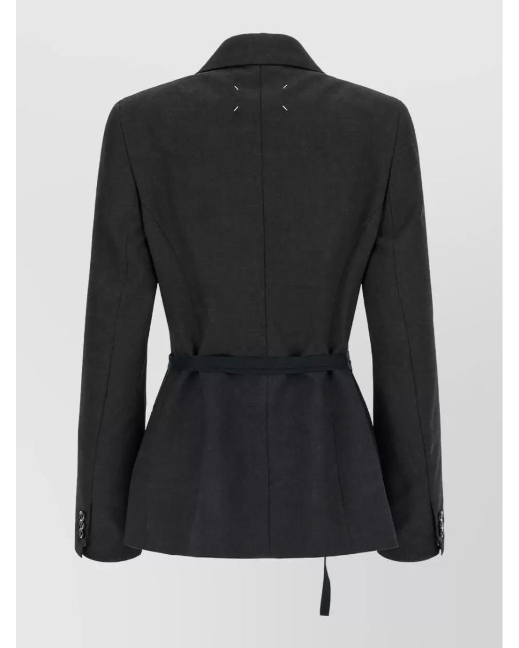 Maison Margiela Black Wool Belted Wrap Blazer