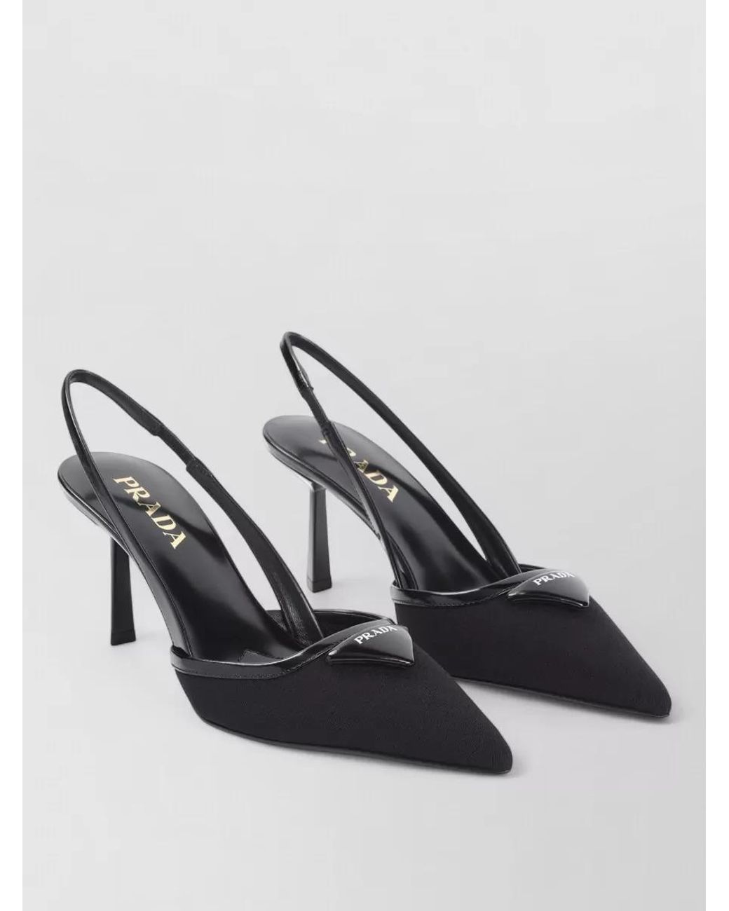 Prada Black Mesh Slingback Pumps