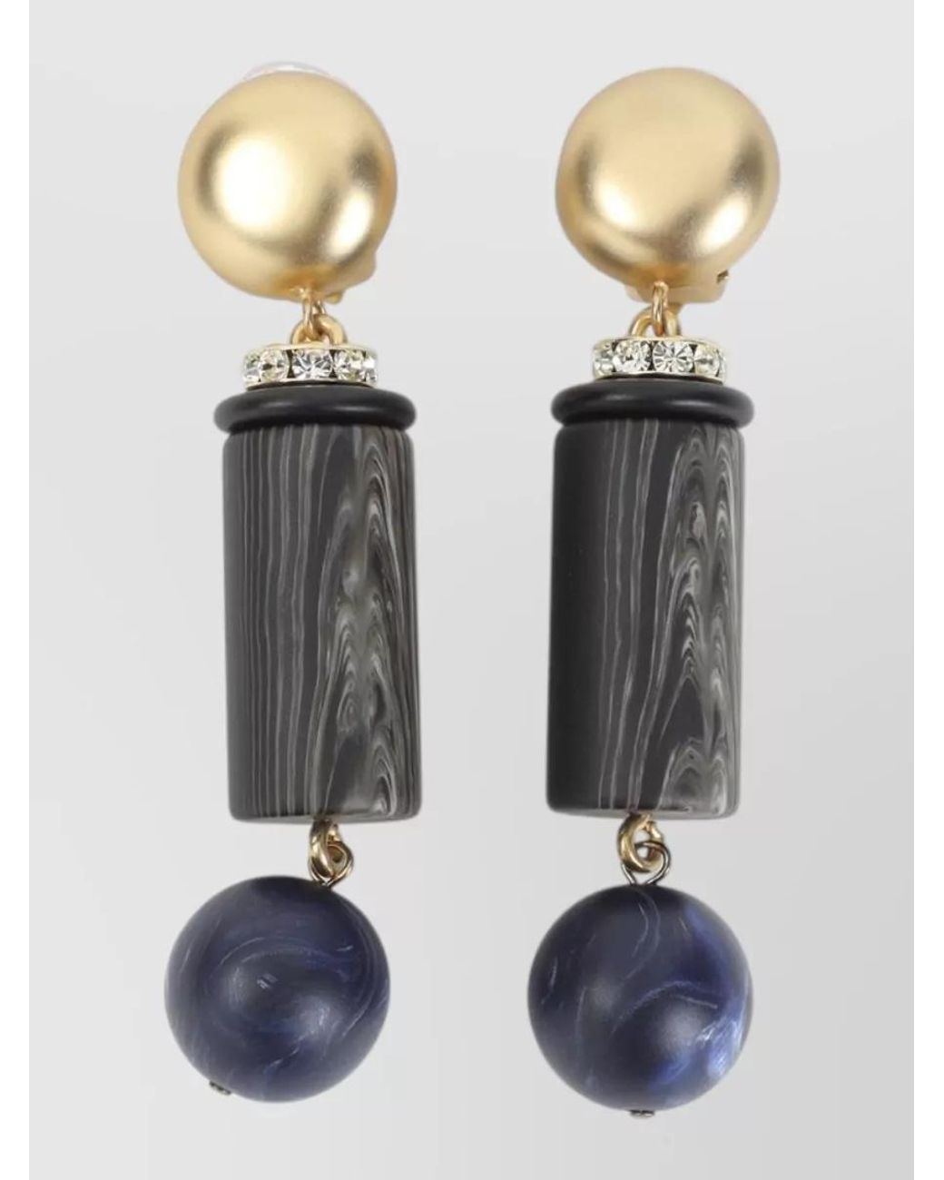 Giorgio Armani Multicolor Crystal Embellished Clip On Earrings