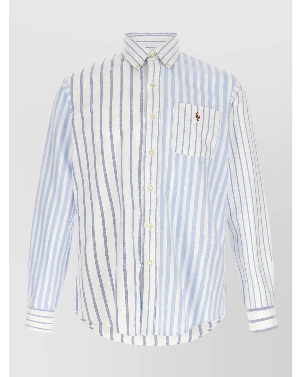 Polo Ralph Lauren White Striped Patchwork Cotton Shirt for men