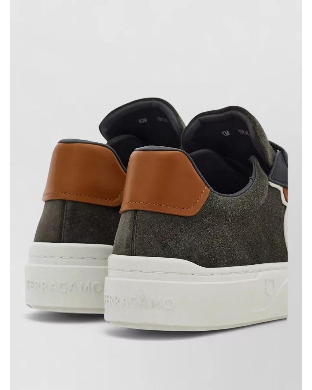 Ferragamo Multicolor Leather Lace-Up Sneakers for men