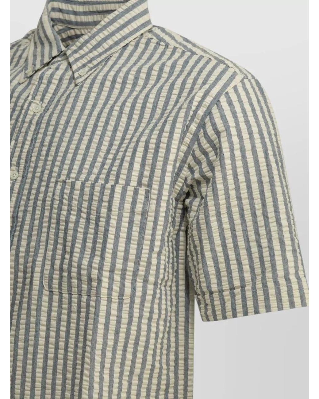 Beams Plus Multicolor Cotton Seersucker Shirt for men