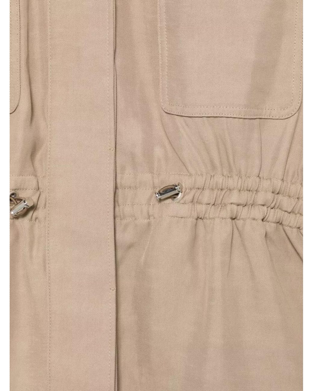 Fay Natural Band Collar Long Sleeve Overshirt