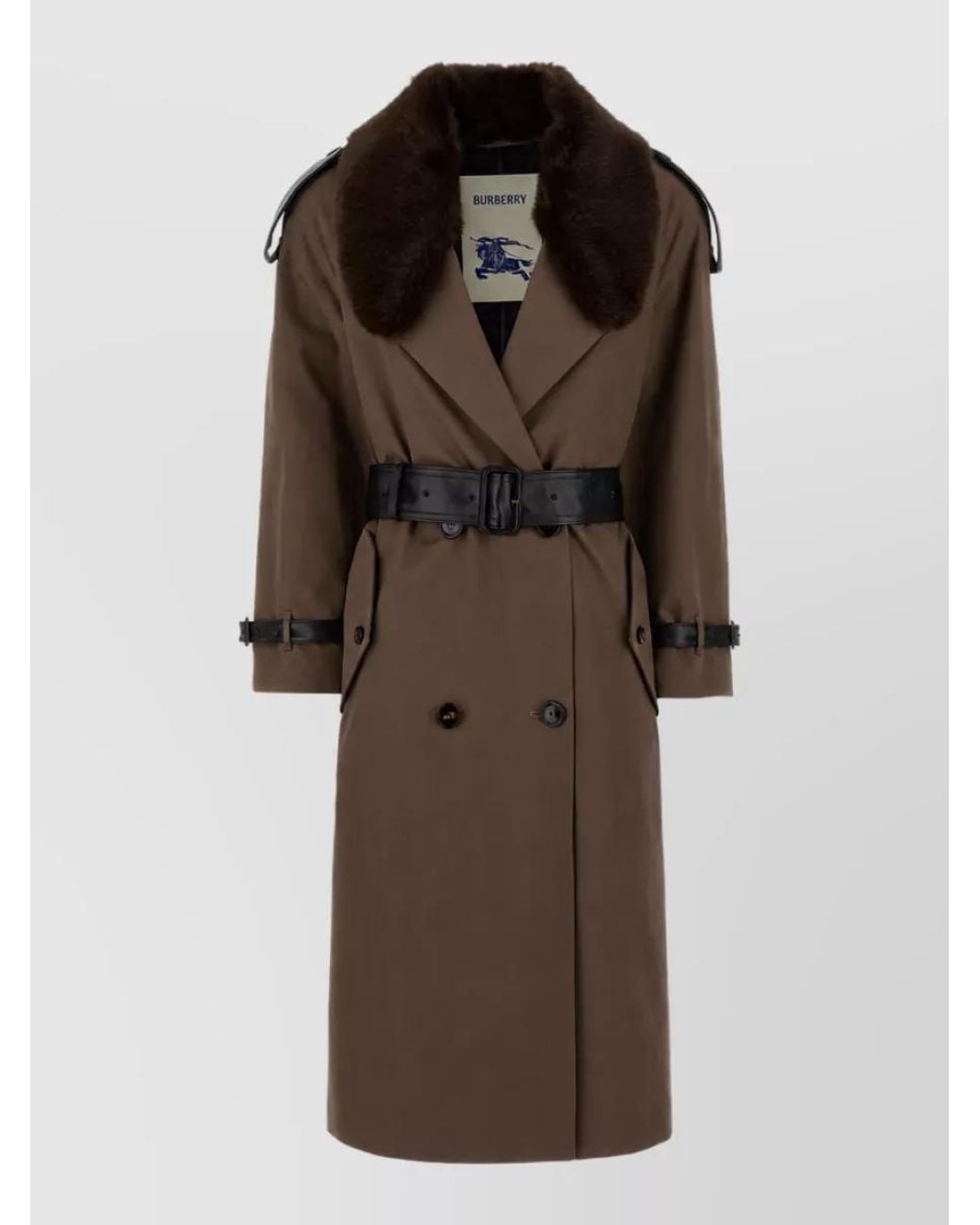 Burberry Brown Cotton Long Double-Breasted Trench Coat