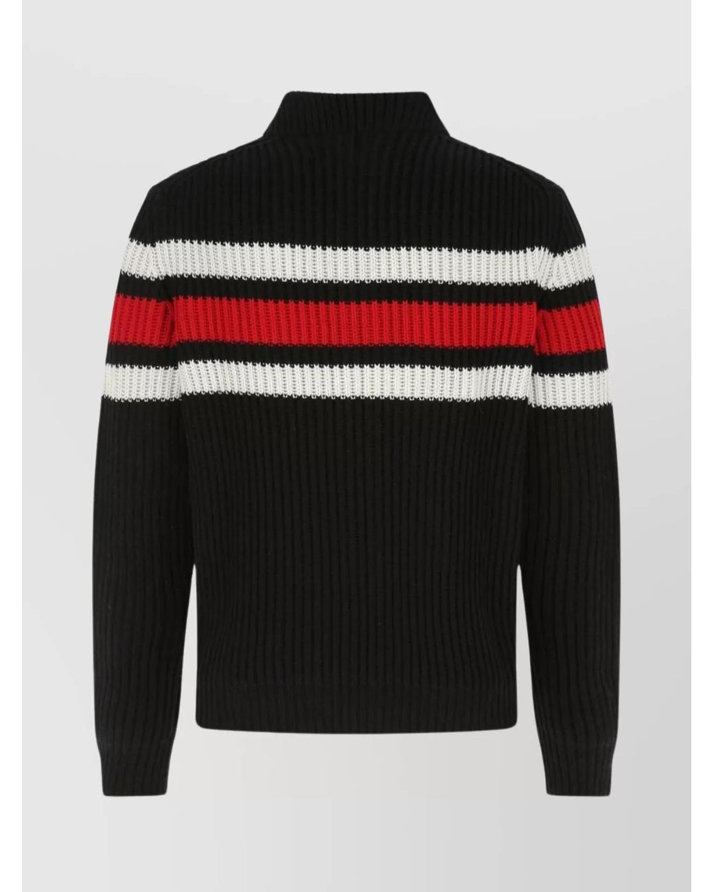 Prada Black Textured Striped Cashmere Cardigan for men